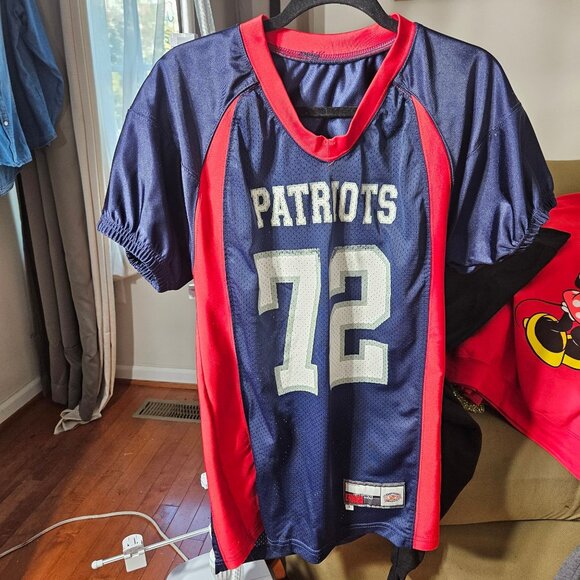 Patriots Youth Football Jersey Number 72 Size L Blue & Red - Picture 1 of 3